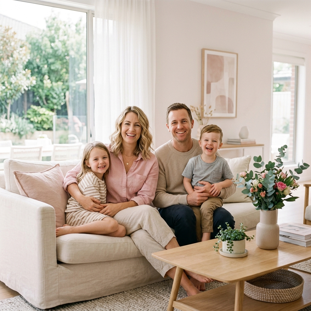 Happy Caucasian Family