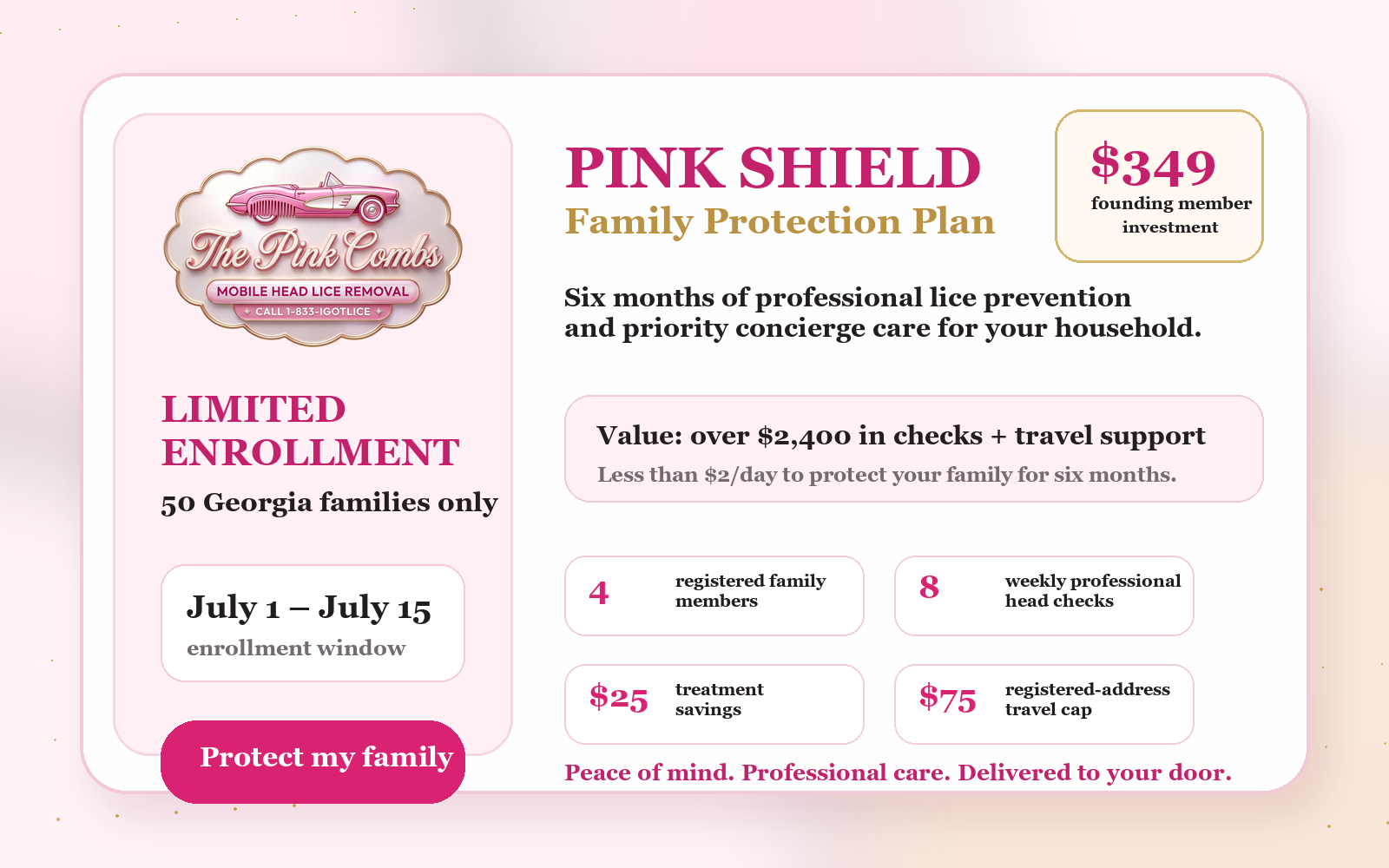 Pink Shield Family Protection Plan membership preview