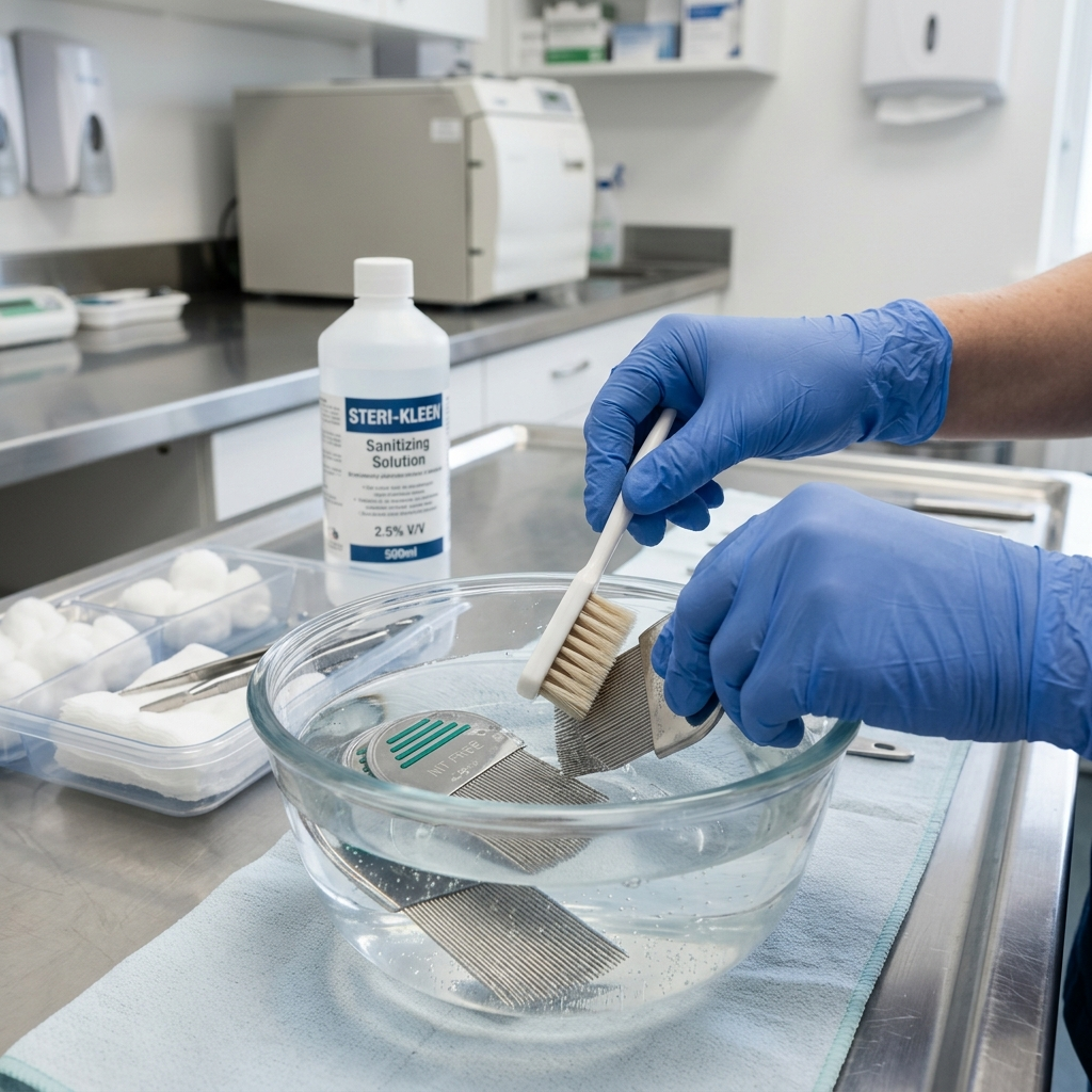 Sanitized combs and professional lice removal protocols